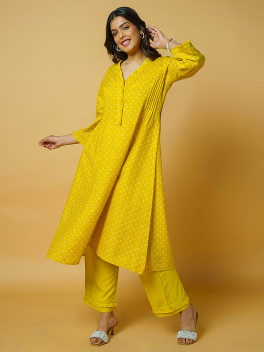 Bandhej Breeze Cotton Kurta Set