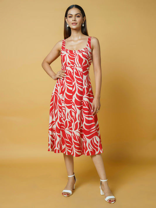 Red Abstract Dress