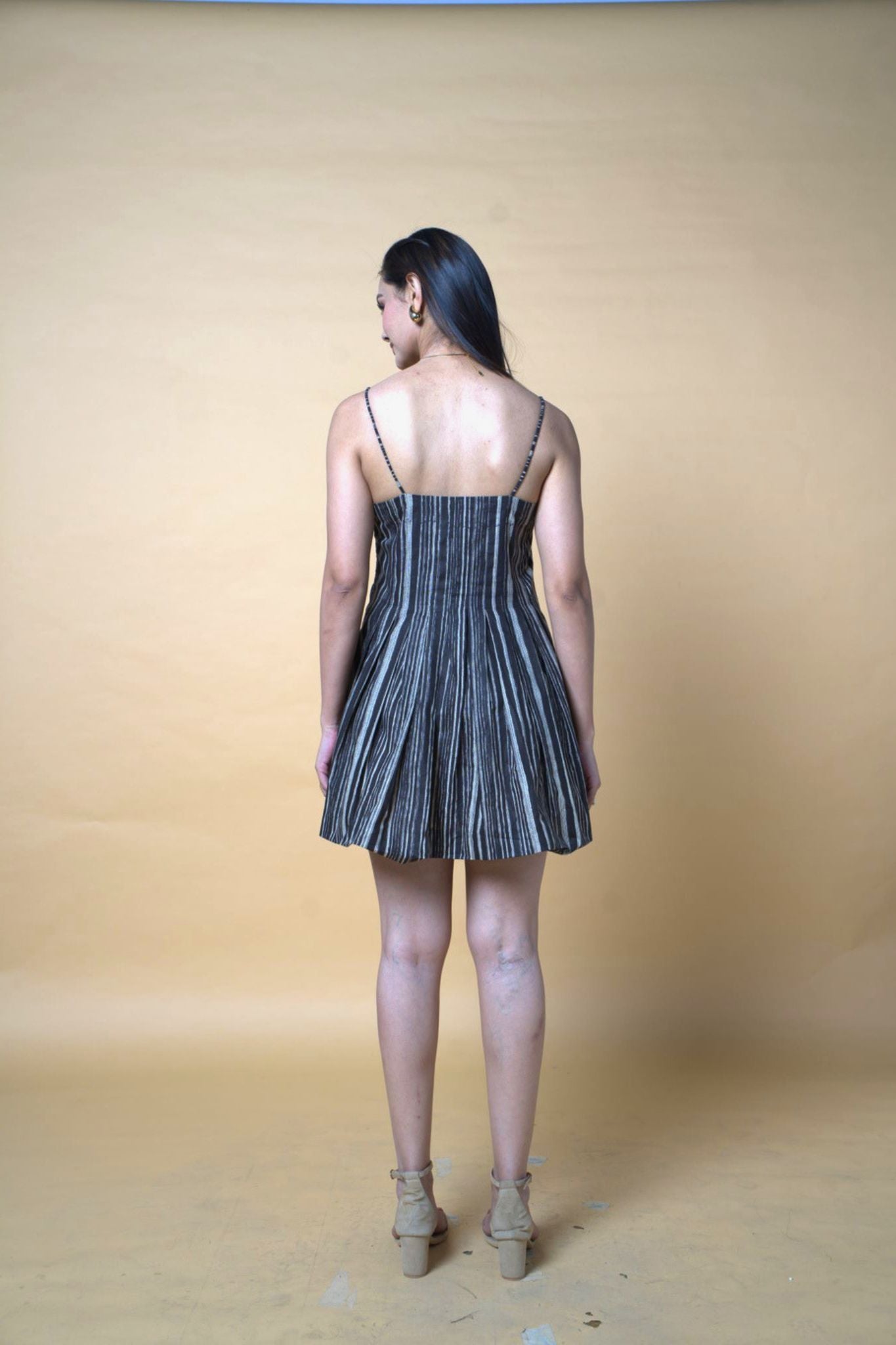 Vertical Black Short Dress