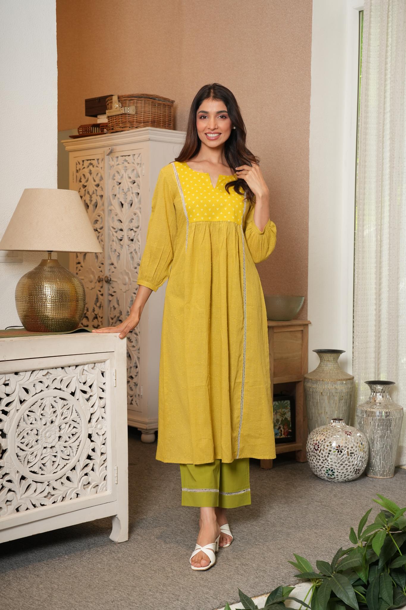 Olive Green Cotton Co-ord Set