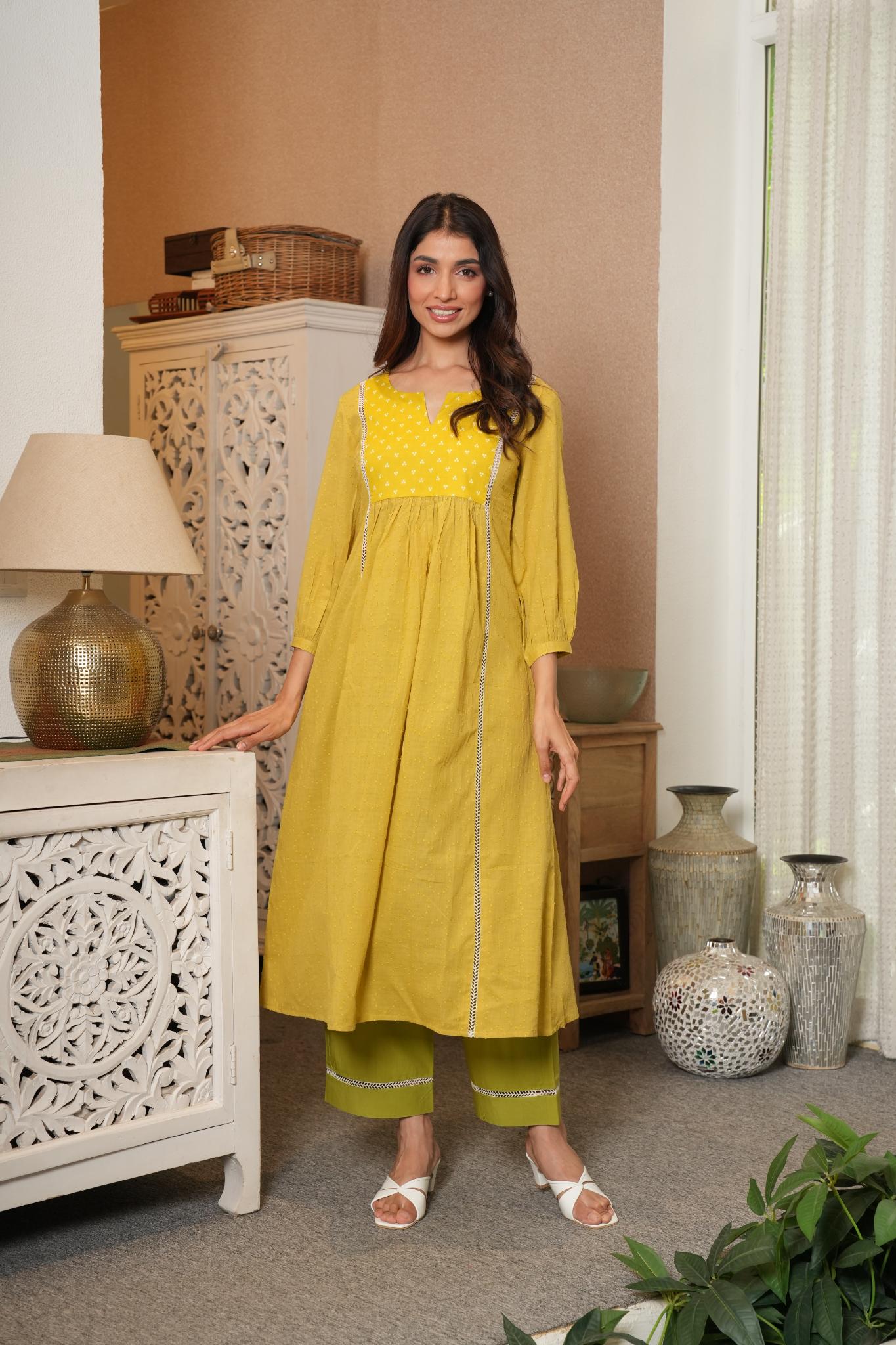 Olive Green Cotton Co-ord Set