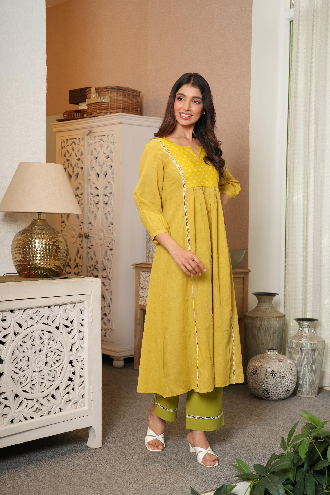 Olive Green Cotton Co-ord Set