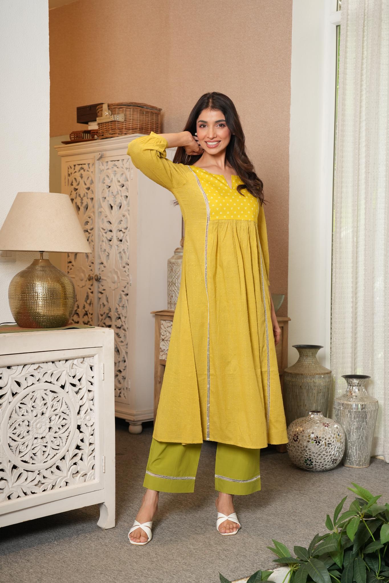 Olive Green Cotton Co-ord Set