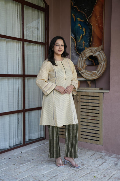 Beige Cotton Co-ord Set