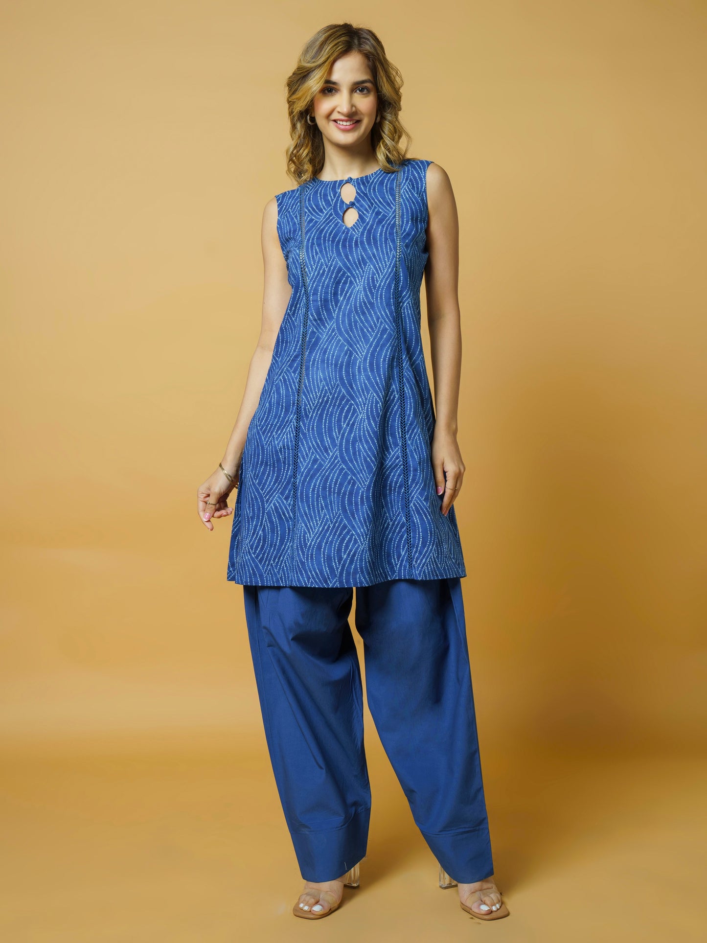 Indigo Cotton Kurta Set