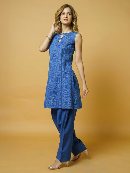 Indigo Cotton Kurta Set