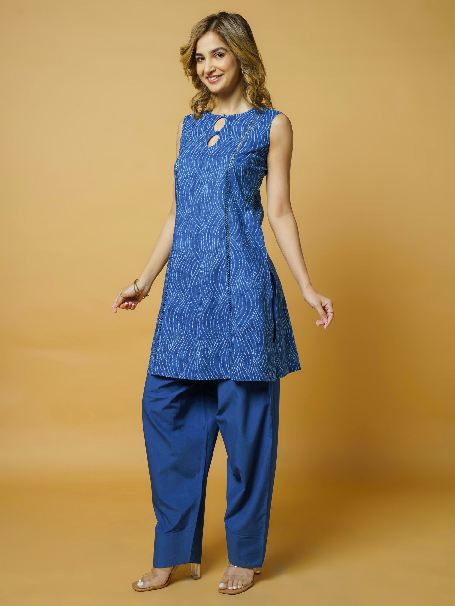 Indigo Cotton Kurta Set