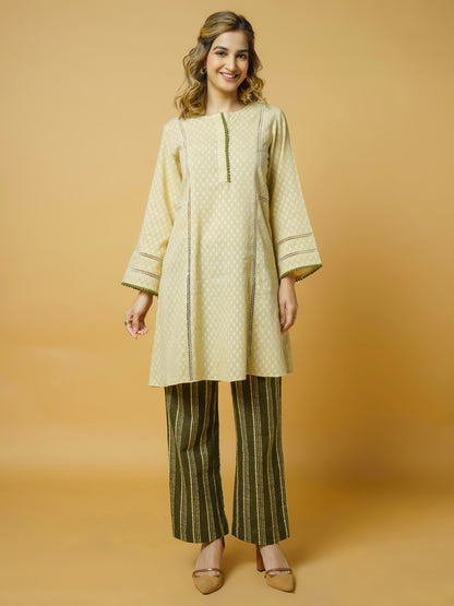 Beige Cotton Kurta Set