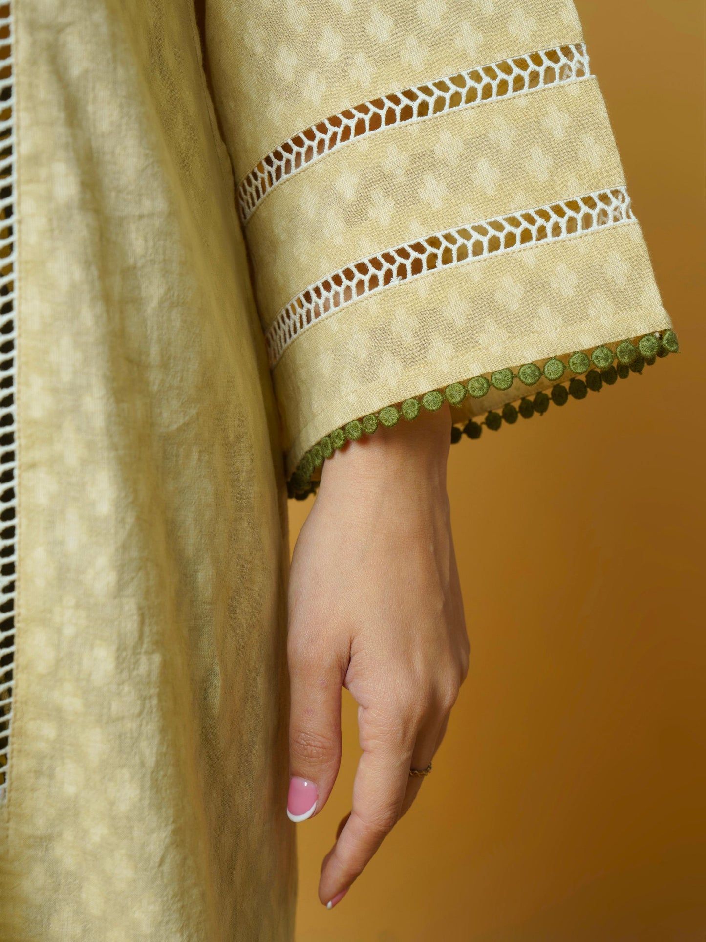 Beige Cotton Kurta Set