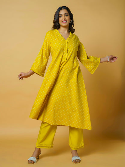 Bandhej Breeze Cotton Kurta Set