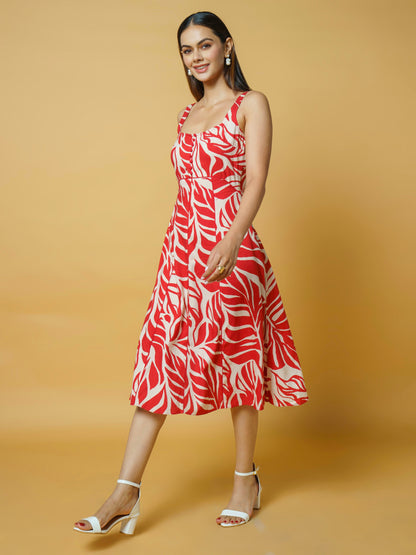 Red Abstract Dress