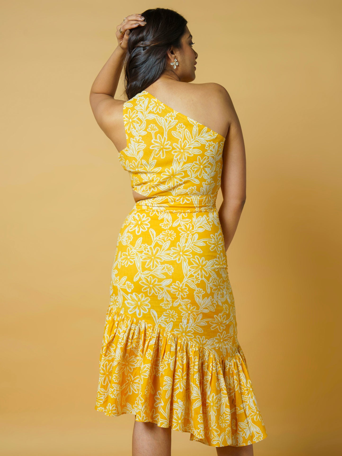 Sunlit Bloom One Shoulder Dress