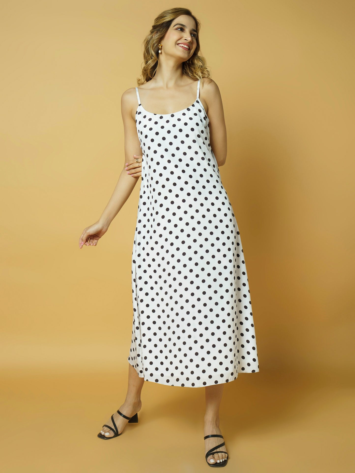 White Polka Dress