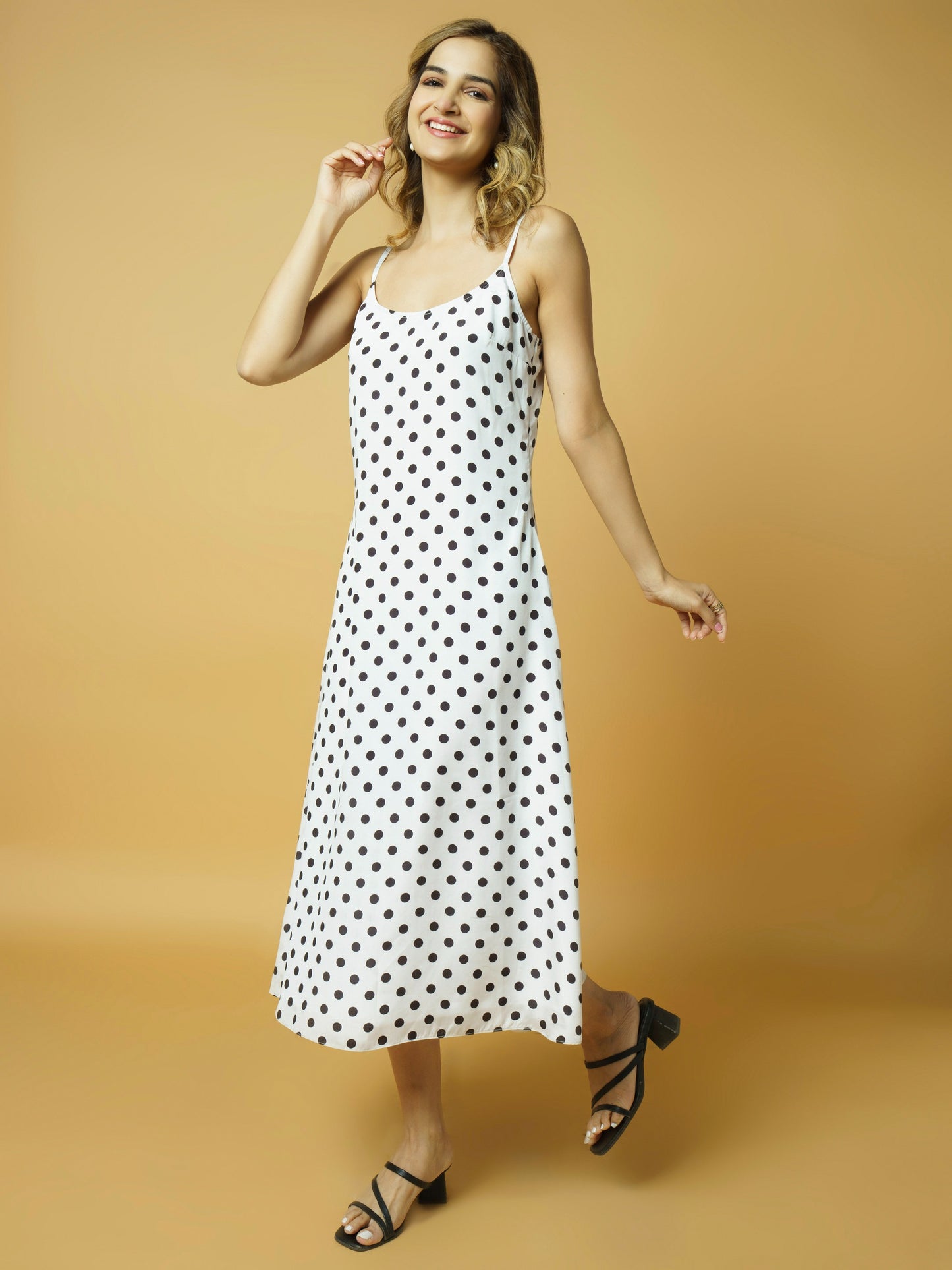 White Polka Dress