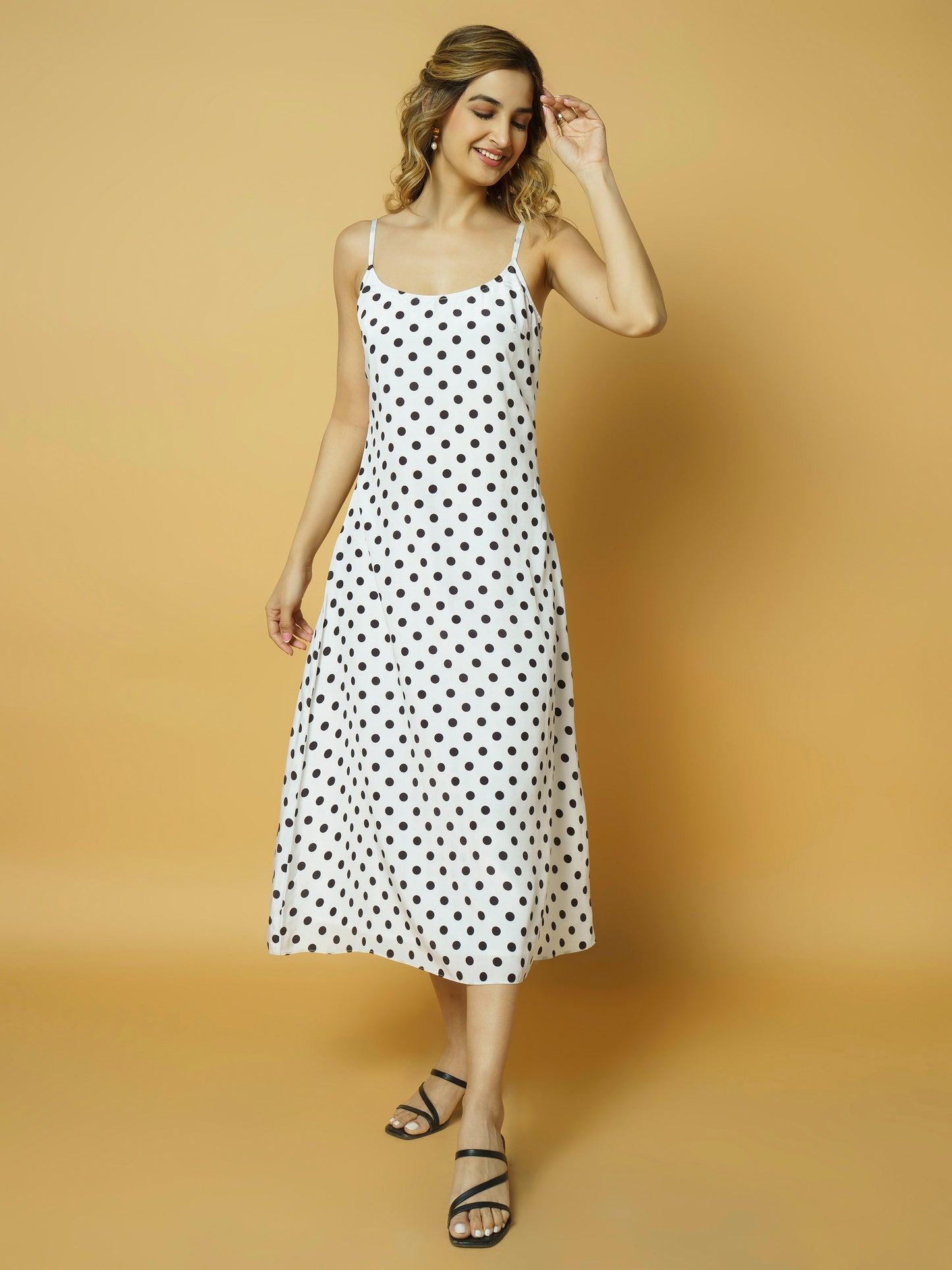 White Polka Dress