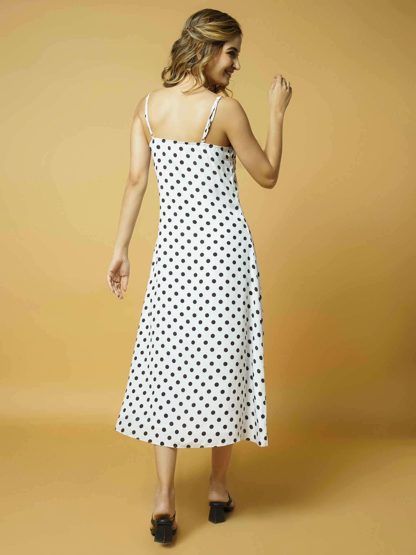 White Polka Dress