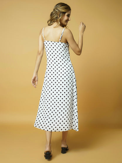 White Polka Dress