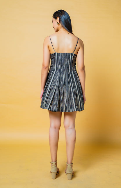 Vertical Black Short Dress
