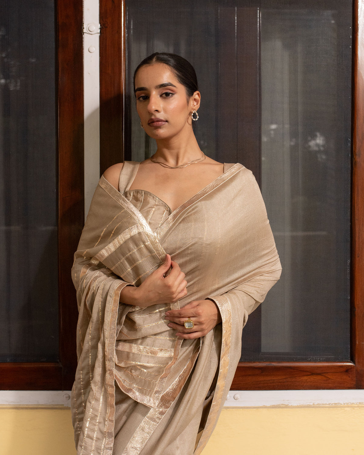 Champagne Gold Saree