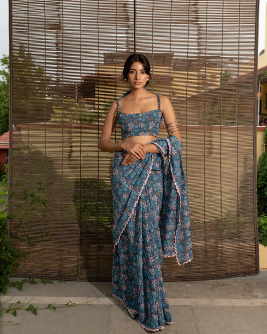 Floral Whisper Bember Modal Saree