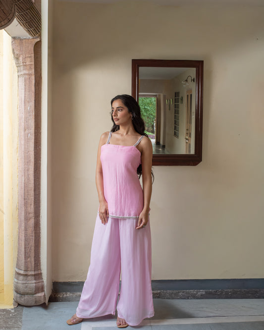 Baby Pink Plazo set