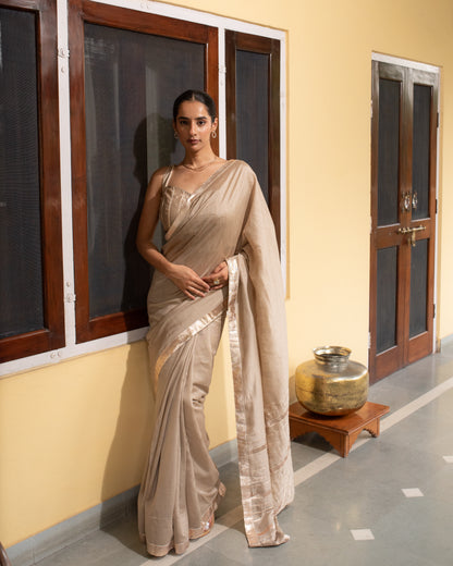 Champagne Rose Gold Saree