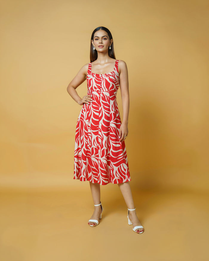Red Printed Dress