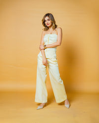 Pastel Yellow Off Shoulder Co-ord Set