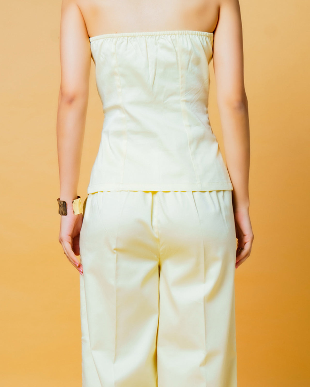 Pastel Yellow Off Shoulder Co-ord Set