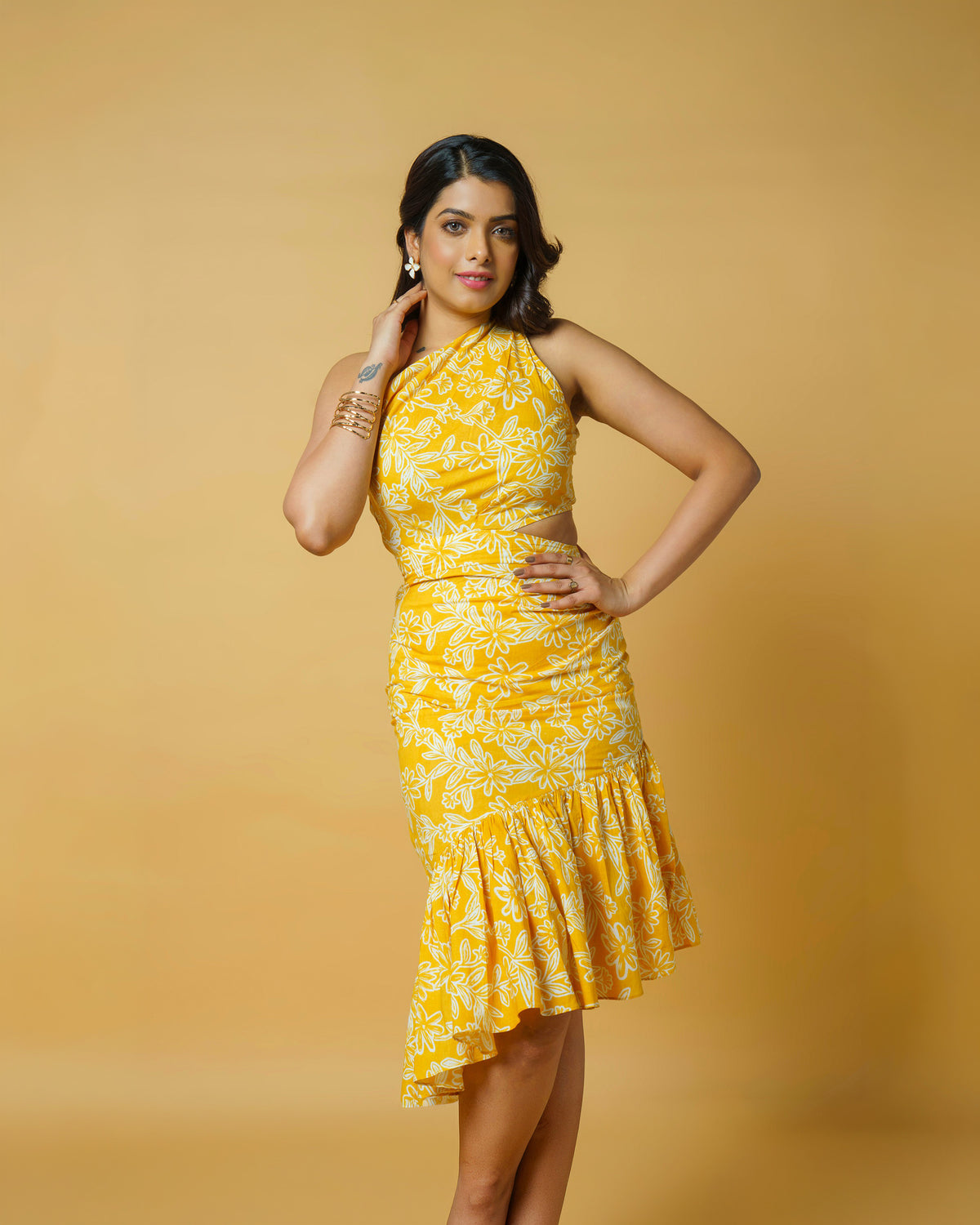 Yellow One Shoulder Dress