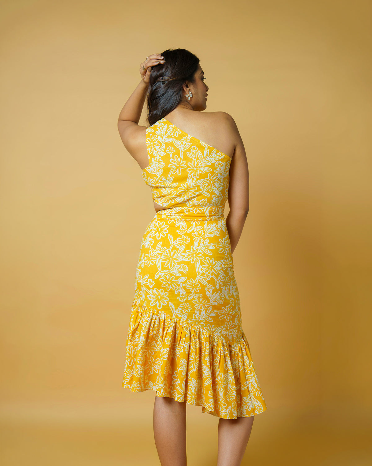 Yellow One Shoulder Dress