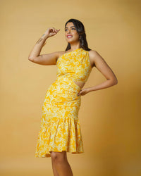 Yellow One Shoulder Dress