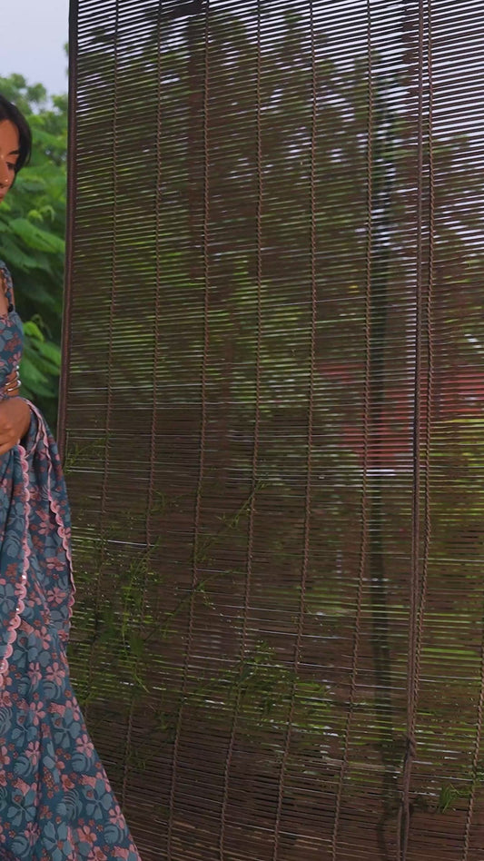 Floral Whisper Bember Modal Saree